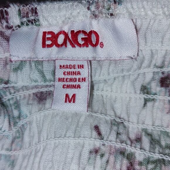 Bongo floral print  smocked short off the shoulder dress  Sz  M - Picture 9 of 9